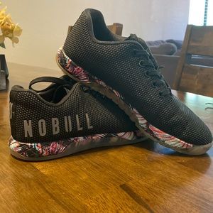 NoBull Women’s Floral Trainers, Midnight Palm.